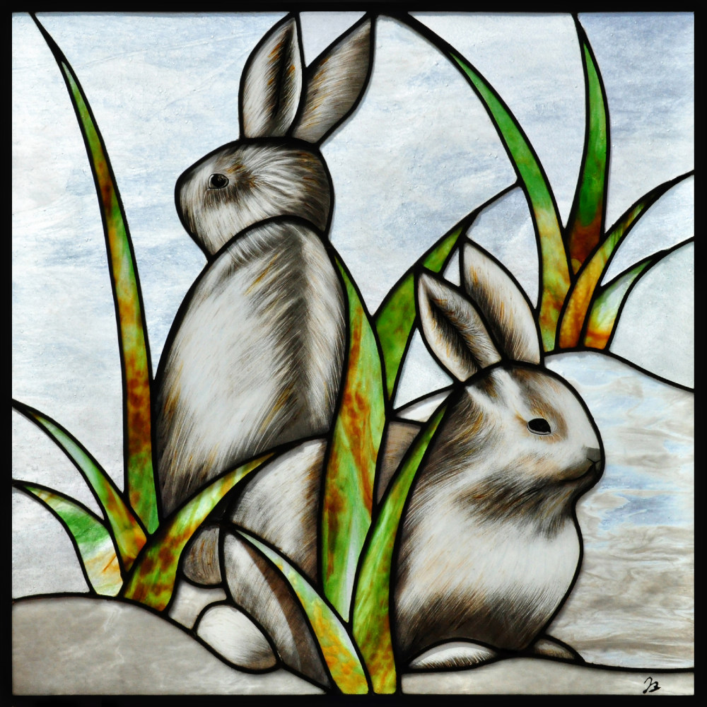 bunny stained glass by Jezebel